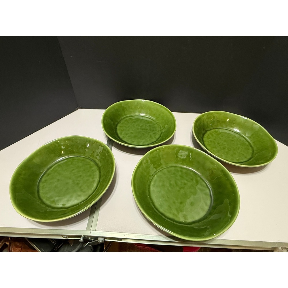 Certified International Green Pasta Bowls Set of 4 Ceramic 9 Inch